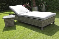 Amalfi Lounger With Side Table - Dark Grey